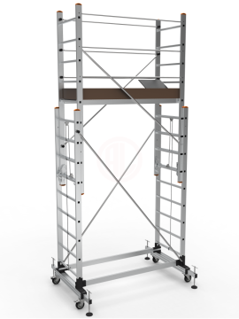 Saraylı Alüminyum İskele Merdiven 2x9 Basamaklı 2x2,5 Mt 494 Cm