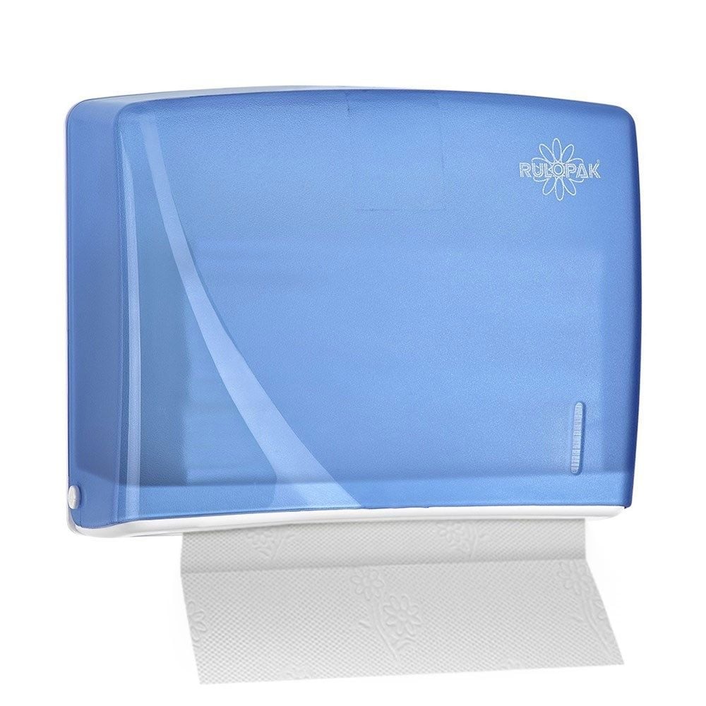Rulopak Modern Z Katlama Kağıt Havlu Dispenseri 200 Lü Transparan Mavi