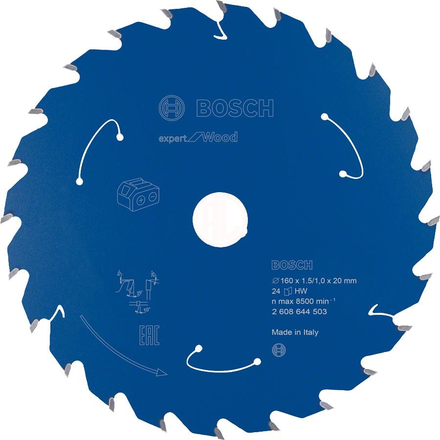 Bosch Daire Testere Bıçağı Expert For Wood 160x20 mm 24 Diş (1,5/1,0 mm) - 2608644503