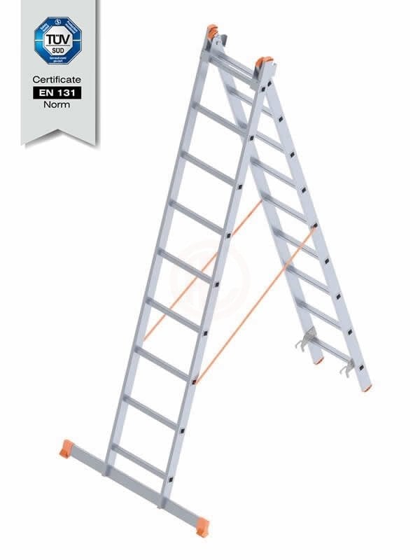 Saraylı A Tipi Endüstriyel Merdiven Sürgülü 2x9 Basamaklı 494 Cm