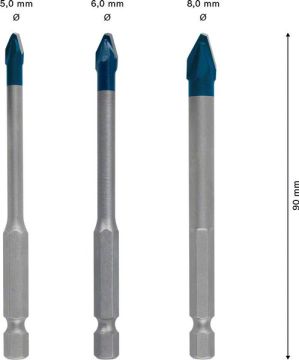 Bosch Seramik Matkap Ucu Expert HEX-9 HardCeramic Set (3 Parça) - 2608900595