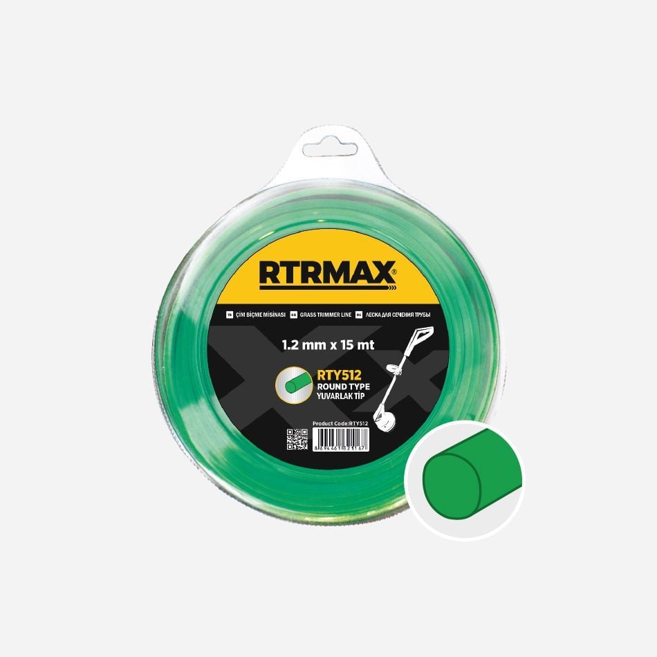 Rtrmax RTY512 Tırpan Misinası Yeşil Yuvarlak 1.2Mm x 15M
