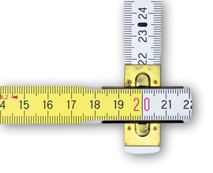 Bmi 9142 Ahşap Kırma Metre Gizli Perçin 2 Metre Sarı-Beyaz 10 Kademe