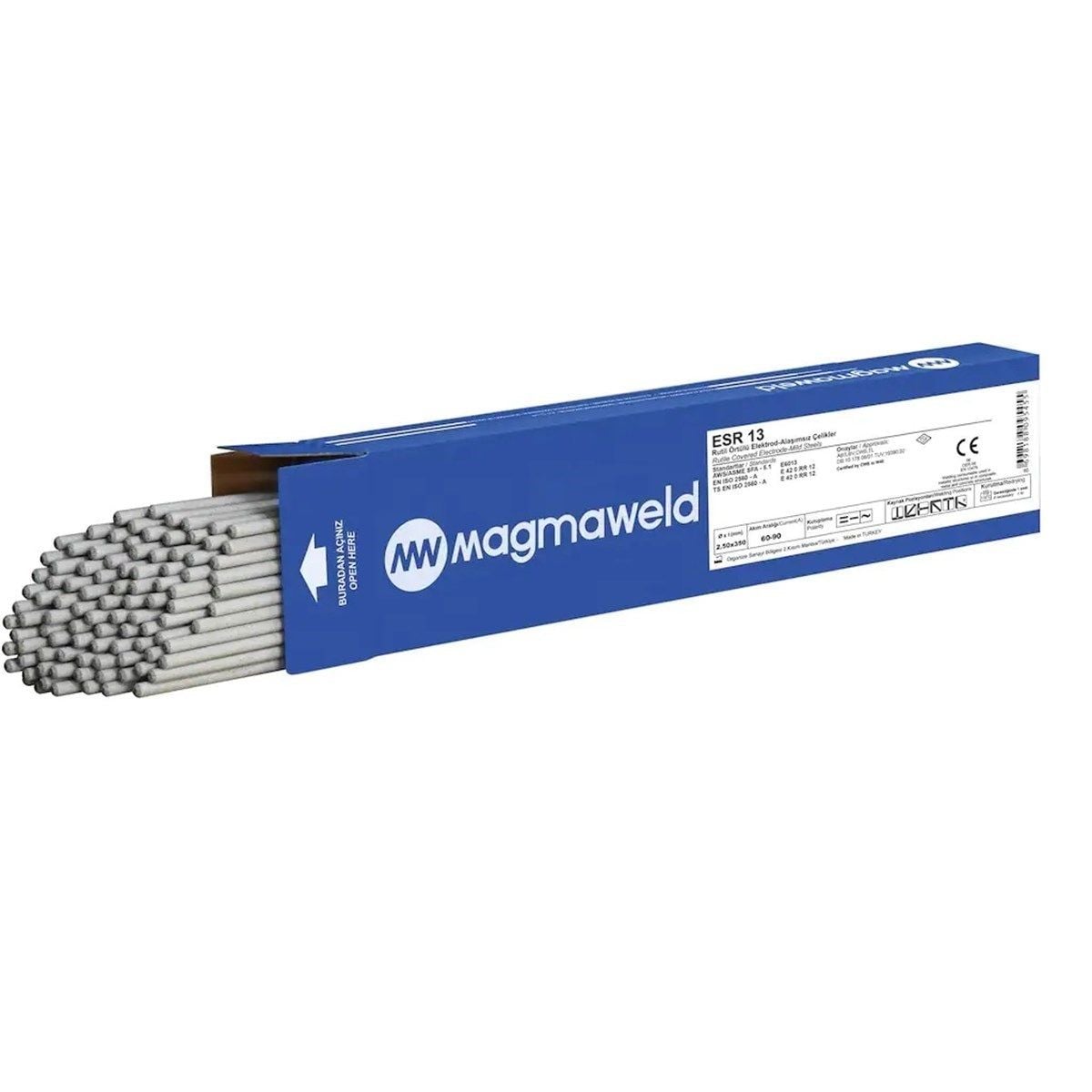 Magmaweld Örtülü Rutil Bazik Elektrod Esb 48 2,50X350 Mm (1 Paket/105 Adet)