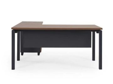 Aras L Çalışma Masası 140x69 Cm Teak (Ayak RAL7016 Antrasit Texture)