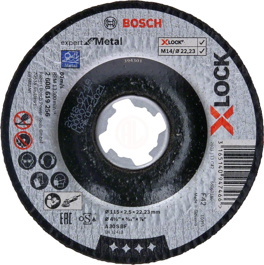 Bosch X-Lock Metal Kesme Diski Expert For Metal Bombeli 115x22,23x2,5 mm (A 30 S BF) - 2608619256