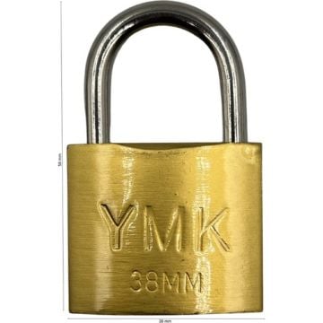 Yuma Kilit Ymk Eko Döküm Kısa Kancalı Asma Kilit Sarı 38 Mm