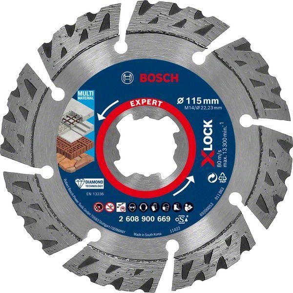 Bosch X-Lock Elmas Kesme Diski Expert BFUniversa 115 mm - 2608900669