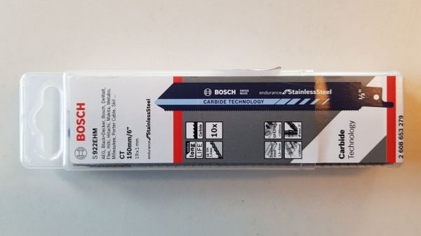 Bosch Panter Testere Bıçağı Endurance For Stainless Steel S 922 EHM 150 mm (1 Adet) - 2608653097