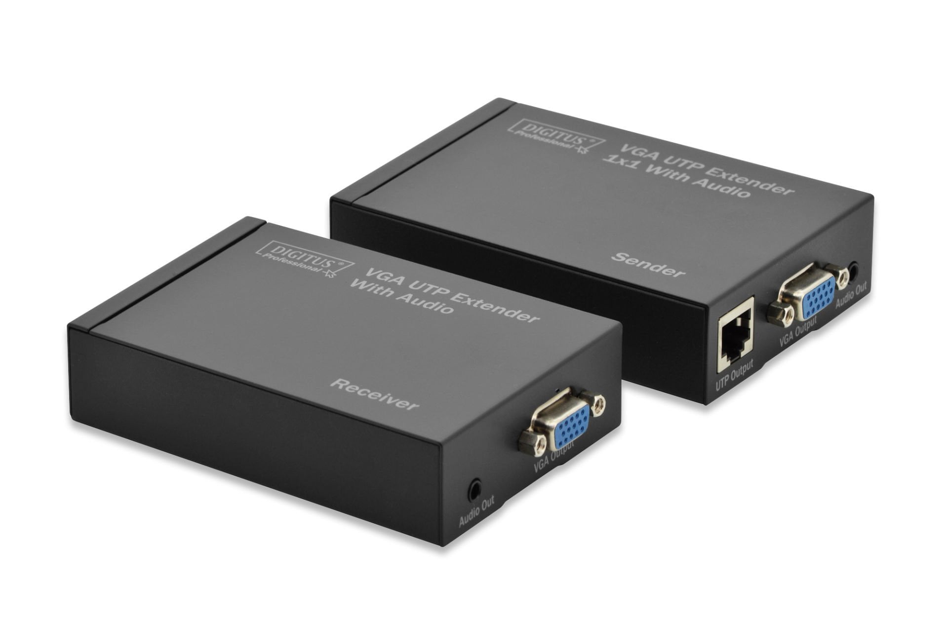 Assmann Digitus Ses (Audio) Ve Vga Görüntü Sinyalı Uzatma Cihazı, Alıcı (Receiver) Ve Verici (Transmitter) Birim Dahil, 300 Mt