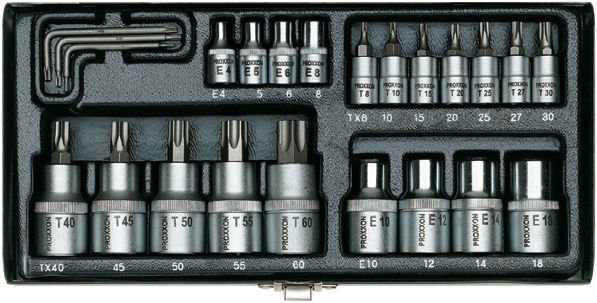 Proxxon Torx Lokma Takımı 1/4 İnç - 1/2 İnç (24 Parça) (23102)
