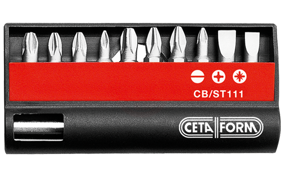 Ceta Form 11 Parça (Düz/Yıldız/Pozidriv) Bits Uç Takımı 1/4 İnç Bits Tutucu İle