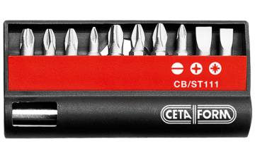 Ceta Form 11 Parça (Düz/Yıldız/Pozidriv) Bits Uç Takımı 1/4 İnç Bits Tutucu İle