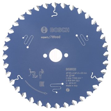 Bosch Daire Testere Bıçağı Expert For Wood 165x20 mm 36 Diş (2,6/1,6 mm) - 2608644023