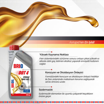Brio Fren Hidrolik Yağı Dot4 500Ml