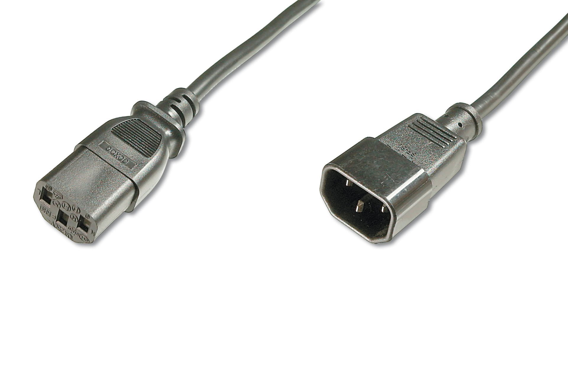 Assmann Pc-Monitör Arası Güç Kablosu, C14 Erkek - C13 Dişi, 1.2 Mt, H05Vv-F 3G 0.75Qmm, Siyah Renk