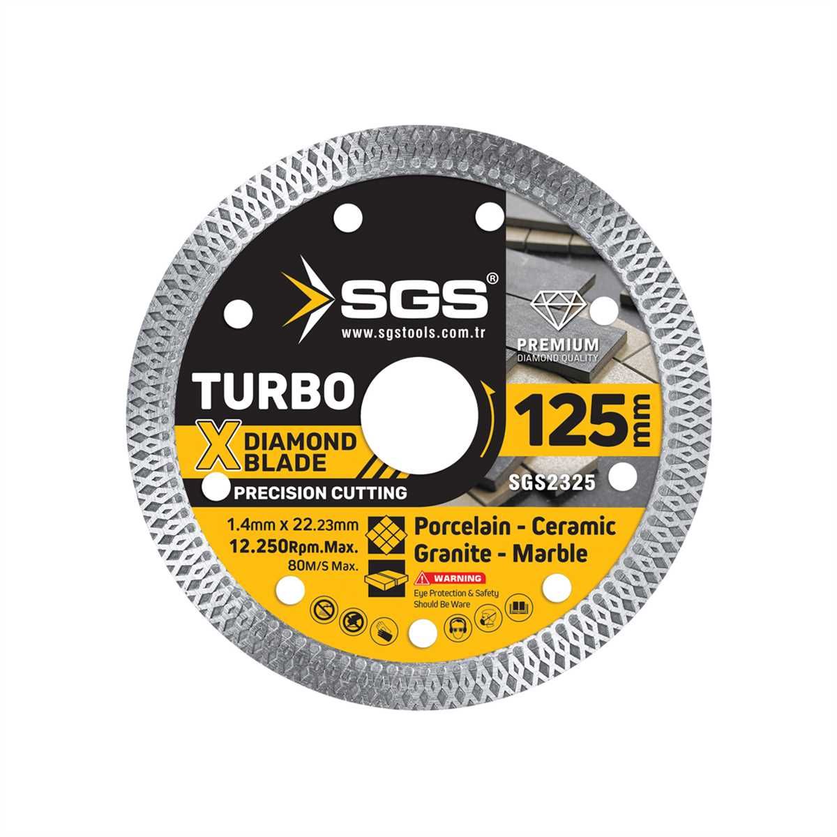 SGS 2325 Turbo Elmas Hassas Kesici (125X1,4 Mm)