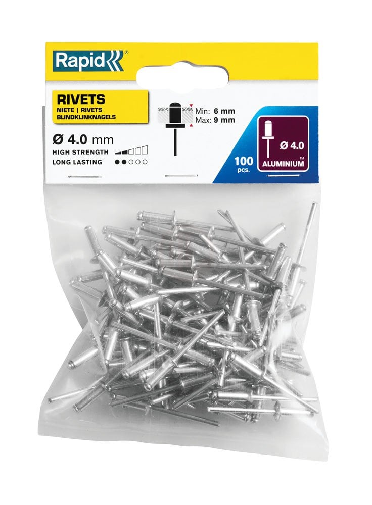 Rapid Perçin Alüminyum 4,0x12 mm (1 Paket/100 Adet) - 5000379