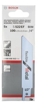 Bosch Panter Testere Bıçağı Flexible For Metal S 522 EF 100 mm (5 Adet) - 2608656012