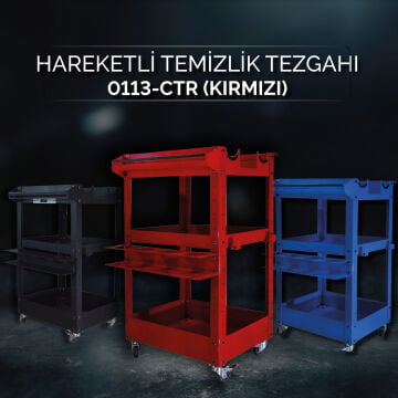 Brio Hareketli Temizlik Tezgâhı Detailing Tezgahı Kırmızı