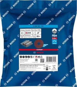 Bosch X-Lock Seramik Fiber Zımpara Diski R781 Prisma 115x22,23 mm 36+ Kum - 2608621791