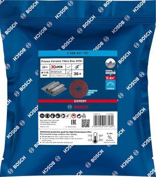 Bosch X-Lock Seramik Fiber Zımpara Diski R781 Prisma 115x22,23 mm 36+ Kum - 2608621791