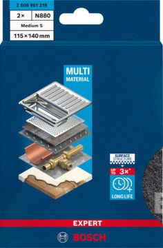 Bosch Expert N880 Keçe Zımpara 115x140 Mm Med S - 2608901219
