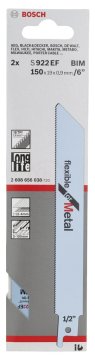 Bosch Panter Testere Bıçağı Flexible For Metal S 922 EF 150 mm (2 Adet) - 2608656038