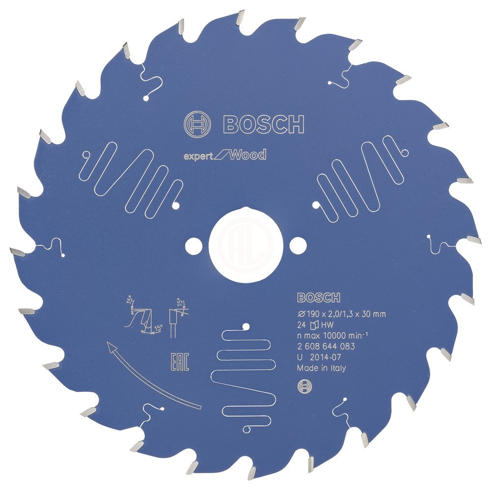 Bosch Daire Testere Bıçağı Expert For Wood 190x30 mm 24 Diş (2,0/1,3 mm) - 2608644083