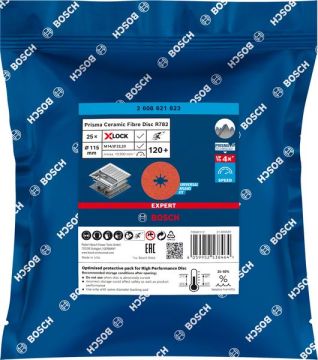 Bosch X-Lock Seramik Fiber Zımpara Diski R782 Prisma 115x22,23 mm 120+ Kum - 2608621823