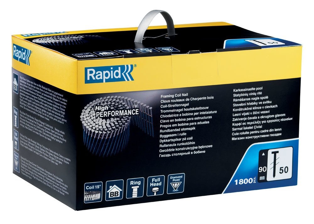 Rapid Zımba Çivisi 50 BB Serisi 90 mm Parlak Basic Halka sapı (1 Pkt/1800 Adet) - 5000810