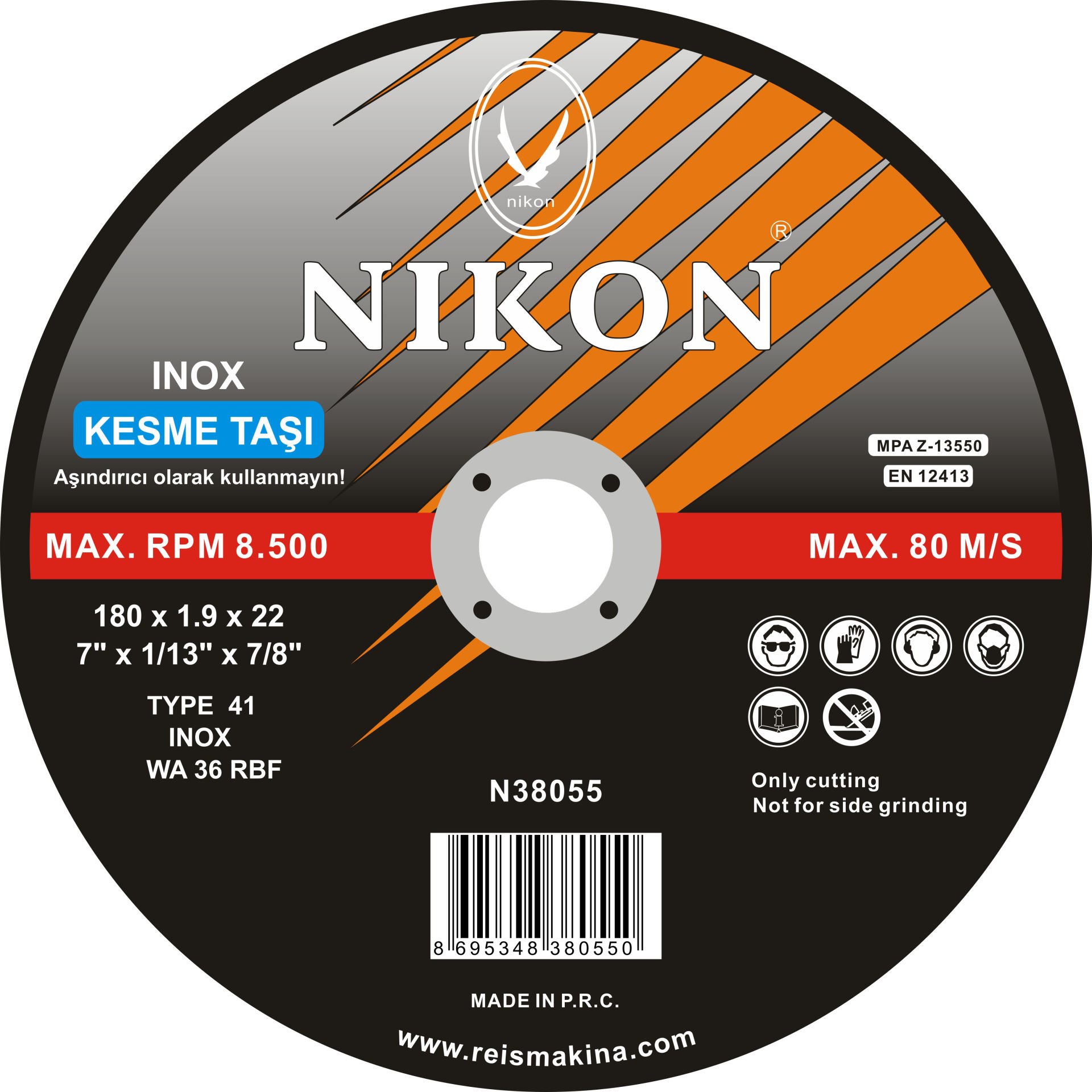 Nikon Inox Flex Kesme Taşı 230X1.9X22 Mm - NIK38059