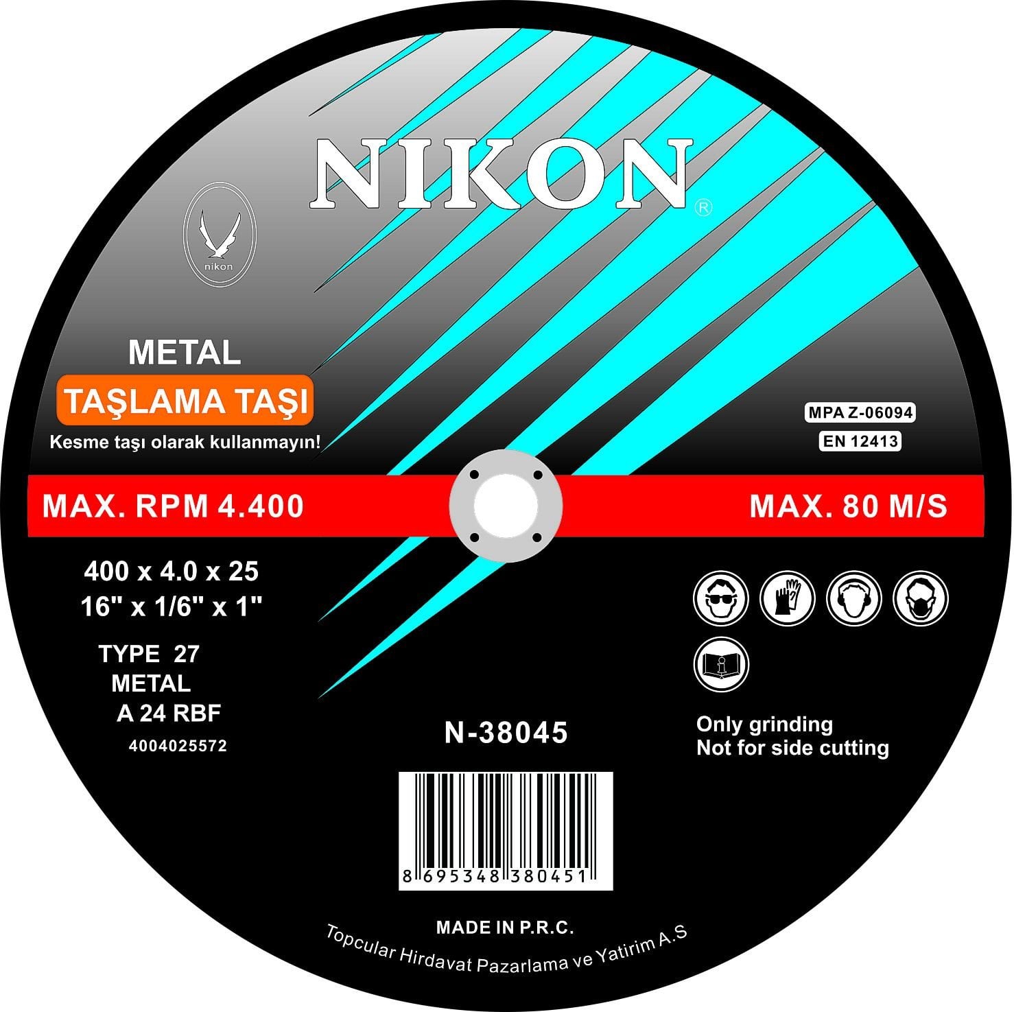 Nikon Metal Flex Taşlama Taşı 230X6.0X22 Mm - NIK38013