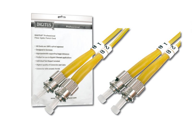 Assmann Digitus St-St Fiber Optik Patch Kablo, 5 Mt, Singlemode, Duplex, 09/125