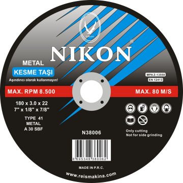 Nikon Metal Flex Kesme Taşı 180X3.0X22 Mm - NIK38006