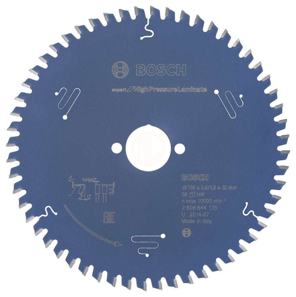 Bosch Daire Testere Bıçağı Expert For HighPressureLaminate 190x30 mm 56 Diş - 2608644135