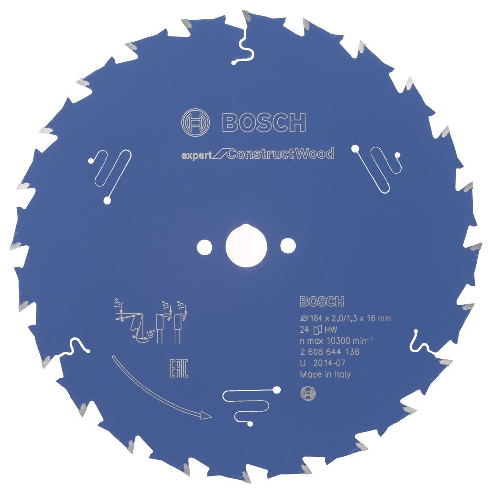 Bosch Daire Testere Bıçağı Expert For ConstructWood 184x16 mm 24 Diş - 2608644138