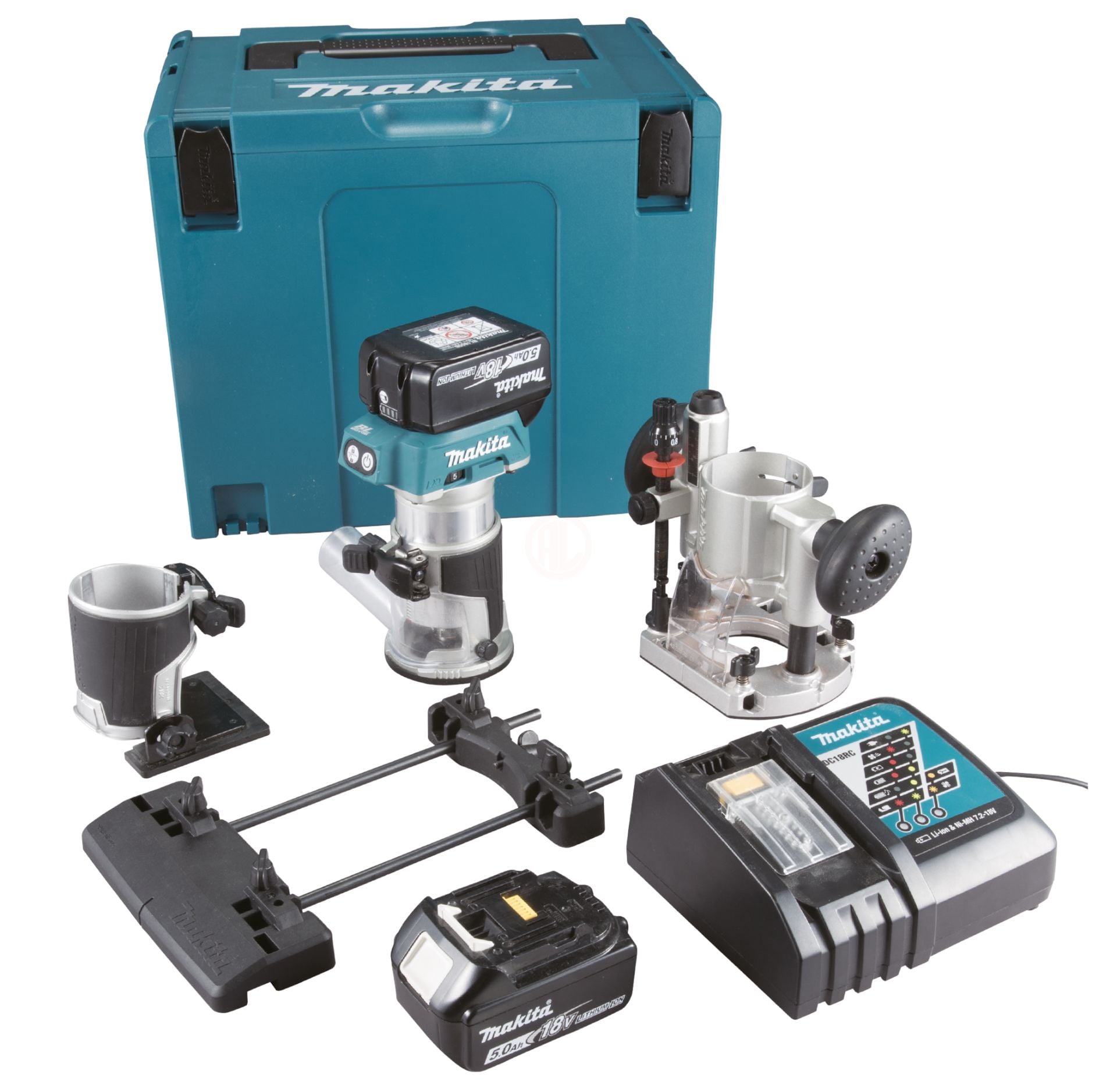 Makita Akülü Freze Makinesi Set DRT50RTJX9 (2 x 5,0 Ah Akü)