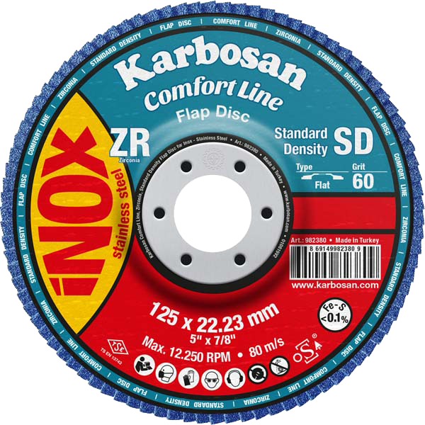 Karbosan Comfort Line Zirkonyum Standart Yoğunluk Flap Disk Konik 115 mm 40 Kum - KAR982170