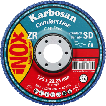 Karbosan Comfort Line Zirkonyum Standart Yoğunluk Flap Disk Konik 115 mm 60 Kum - KAR982180