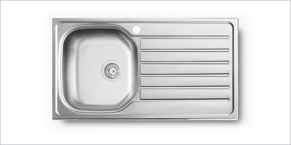Artenova Ankastre Eviye Mat 1 Hazneli Damlalıklı Eviye (Sifon Dahil S-003) 500x860 mm (AE850)
