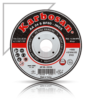 Karbosan Paslanmaz Çelik (Inox) Kesme Disk T41 Düz 230x3,0x22,23 mm AA 24 S BF80 - KAR910220