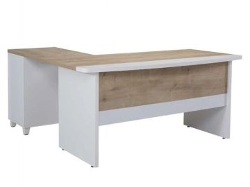 Vega L Çalışma Masası 160 Cm Kesonlu Akçaağaç