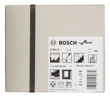 Bosch Panter Testere Bıçağı Top For Wood S 644 D 150 mm (100 Adet) - 2608650551