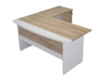Vega L Çalışma Masası 180 Cm Kesonlu Teak