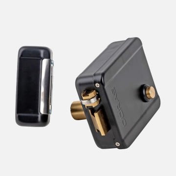 Doras 52 mm 140 mm Elektrikli Tirajlı Kilit Çift Yöne Açılır 5 Anahtar Siyah