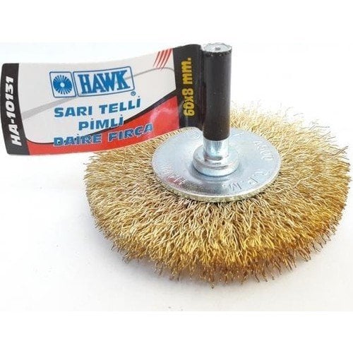 Hawk White HA10131 SARI TELLİ PİMLİ DAİRE FIRÇA 60 MM - HAWK10131