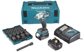 Makita Akülü Somun Sıkma Makinesi Set DTW285RTJX (2 x 5,0 Ah Akü)