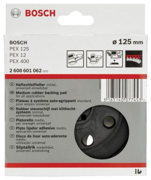Bosch Zımpara Tabanı 8 Delik 125 mm Orta (PEX 12/12A/125) - 2608601062
