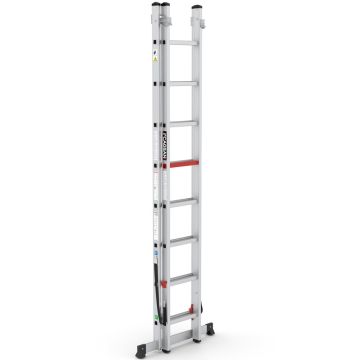 Çağsan Duomax İki Parçalı Çok Amaçlı Alüminyum Merdiven 2x8 Basamaklı - TSA65